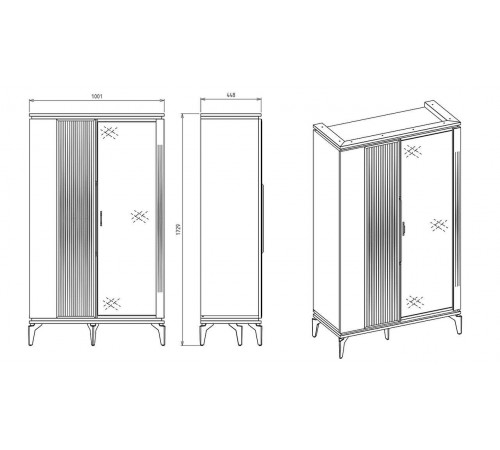 Двухдверная витрина для посуды Лоретто (Loretto) LORET-13 Двухдверная витрина для посуды Лоретто (Loretto) LORET-13