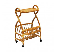 Столик с подставкой для газет Classic Rattan 17/17 из ротанга на колесиках