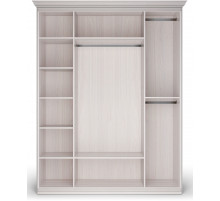 Шкаф 4-х дверный зеркальный Неаполь Ясень анкор светлый (патина "серебро") Шкаф 4-х дверный зеркальный Неаполь Ясень анкор светлый (патина "серебро")