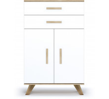 Шкаф низкий Вега Скандинавия (глянец, белый + дуб каньон) Шкаф низкий Вега Скандинавия (глянец, белый + дуб каньон)