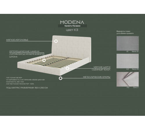 Мягкая кровать Палермо МН Мягкая кровать Палермо МН