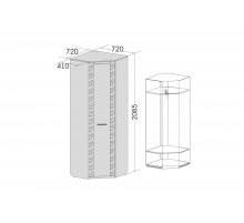 Угловой шкаф гардероб для гостиной Элана, цвет Бодега белая Угловой шкаф гардероб для гостиной Элана, цвет Бодега белая