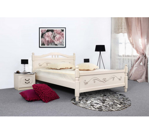 Кровать Людмила-17 ясень жемчужный с патиной Кровать Людмила-17 ясень жемчужный с патиной