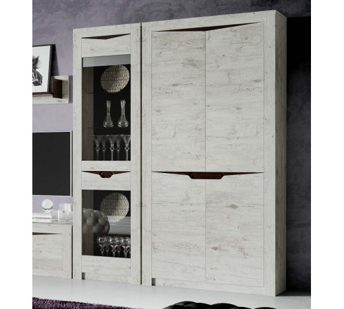 Шкаф-витрина Соренто двухдверный дуб бонифаций Шкаф-витрина Соренто двухдверный дуб бонифаций